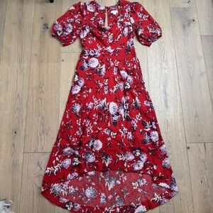 Maeve by Anthropologie Floral Dress Red‎ Size 8